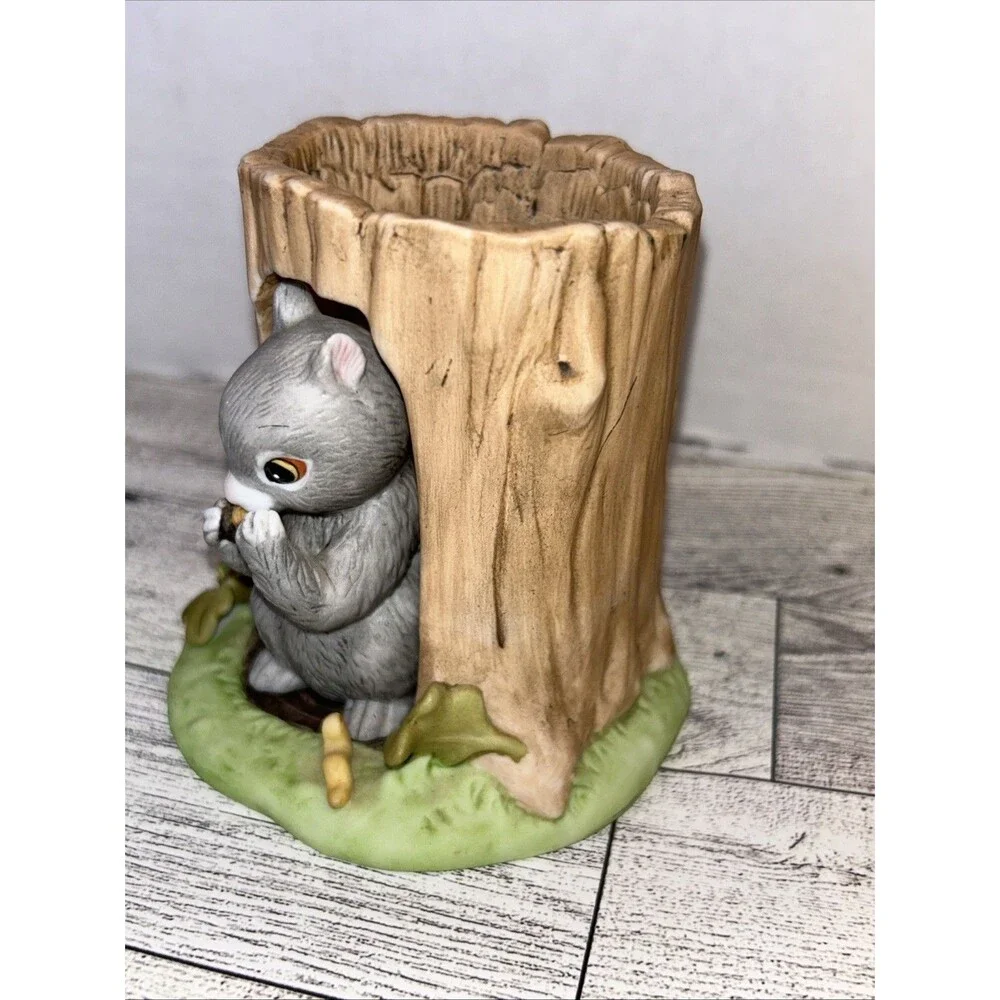 Franklin Porcelain 1984 Woodland Surprises Squirrel Hand Painted Country